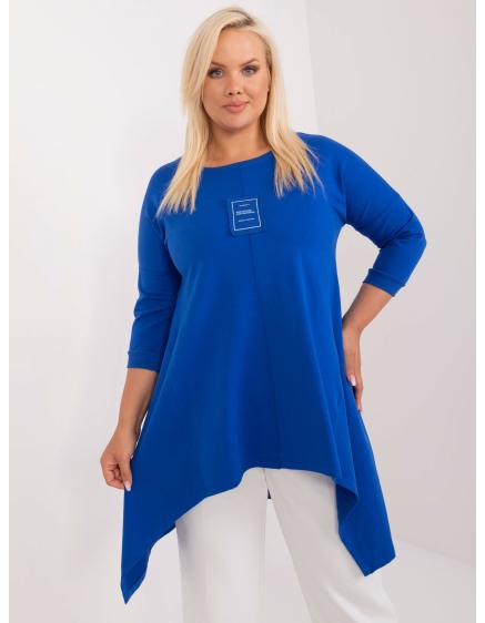 Női plus size blúz túlméretezett szabással kobalt színben