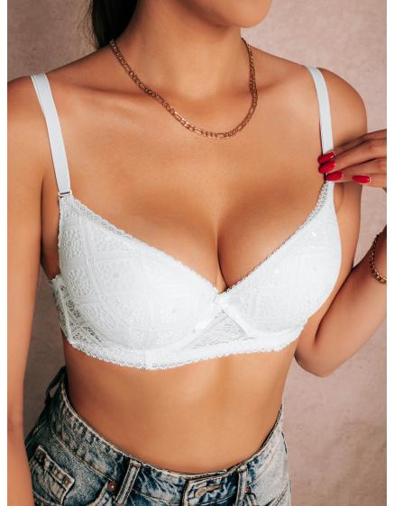 Dámska push-up podprsenka ULR408 biela