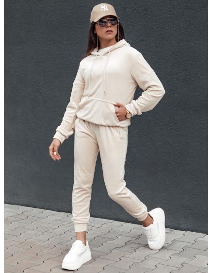 Dámska velúrová súprava RELAX FIT ecru