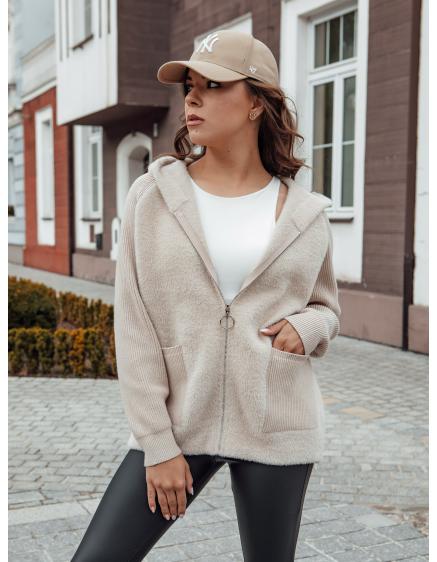 Női alpakka dzseki KATHERINE bézs színű