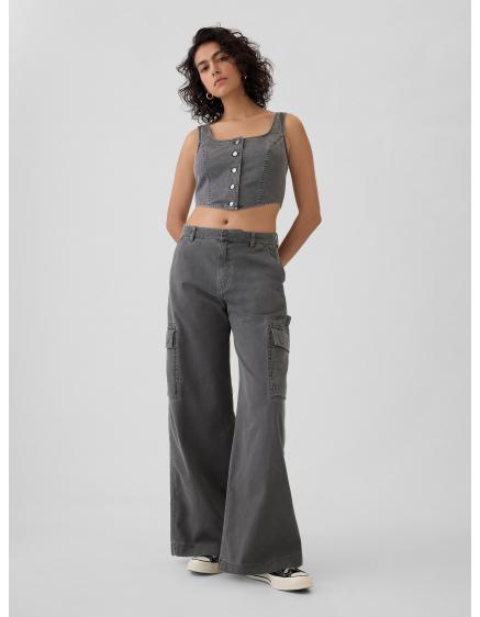 Kalhoty s kapsami Baggy Khaki Cargo