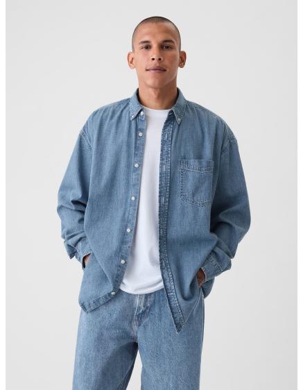 Džínová oversize košile