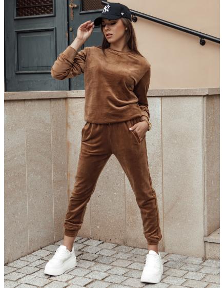 Női velúr szett URBANVELVET barna