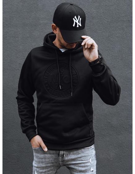 Pánska mikina s kapucňou čierna BX5787