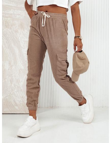 Dámske pruhované nohavice CHICCORD camel UY2175