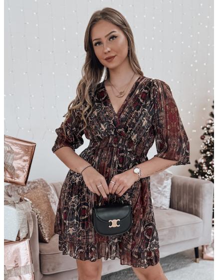 Egyméretű ruha VELVETIA bordó