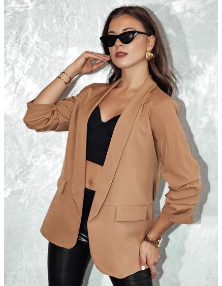 Dámska bunda jednej veľkosti ELEGANTIS cappuccino