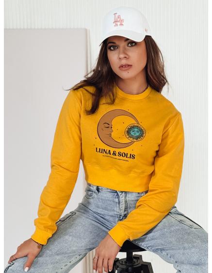 Dámska mikina LUNA crop top žltá
