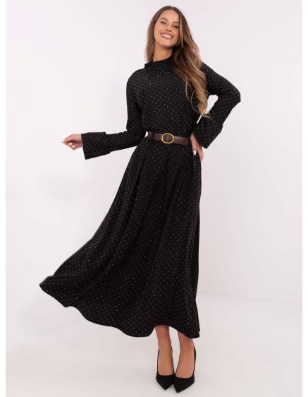 Čierna elegantná sukňa s aplikáciami