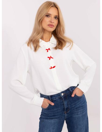 Ecru elegantná dámska košeľa s golierom