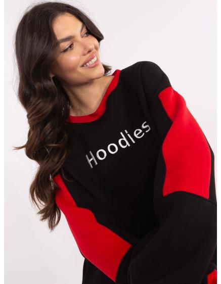 Černá mikina s kapucí a výšivkou