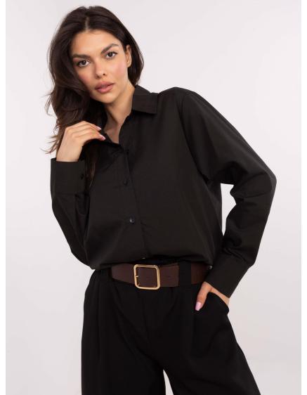 Černá dámská košile oversize s rozparky