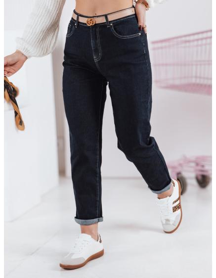 Dámské džínové kalhoty mom fit STRAIGHTY tmavě modré