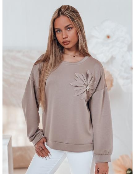 Dámska mikina FLORINE, jedna veľkosť, oversize, mokka