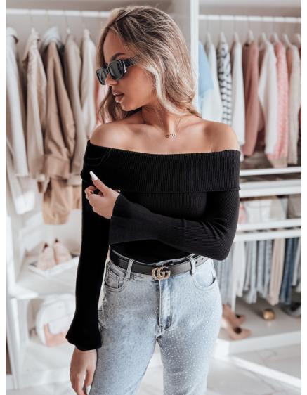 Dámský svetr jedné velikosti  s otevřenou náručí SHOWIT černá