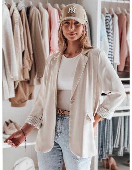 Dámske sako RESIDAL, jedna veľkosť, oversize, svetlo béžová