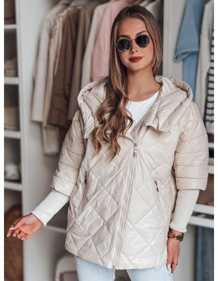 Dámska prechodna prešívaná bunda oversize PUFFILOF svetlo béžová