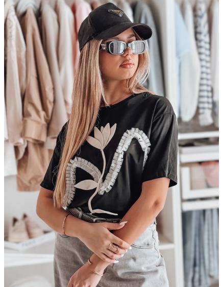 Dámské tričko oversize s 3D efektem černé