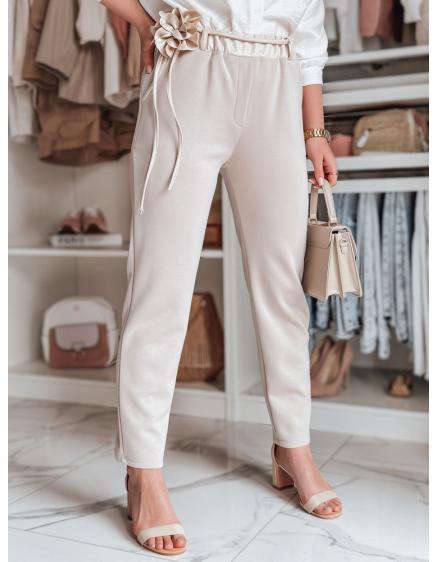 Dámské kalhoty casualové máslové s květinami LEGISSA světle béžové