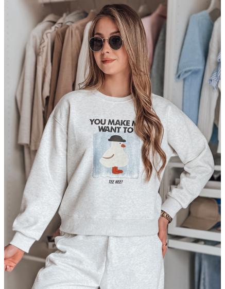 Dámska oversize blúzka s potlačou GOOSHY sivá