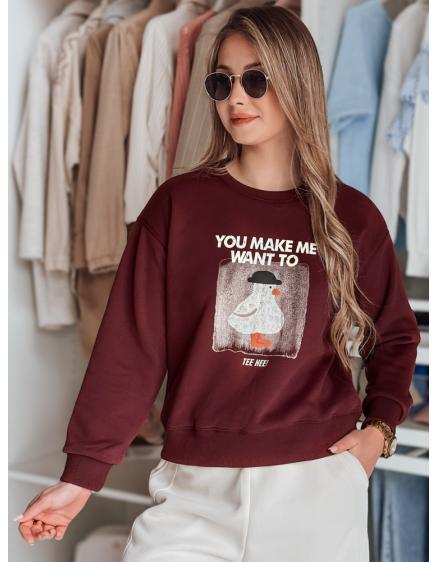 Dámska blúzka oversize s potlačou GOOSHY bordová