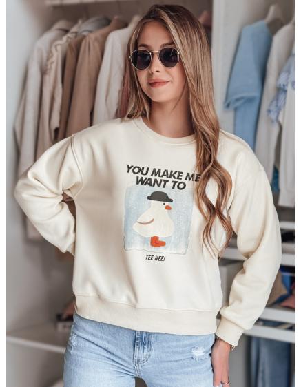 Dámska oversize blúzka s potlačou GOOSHY ecru