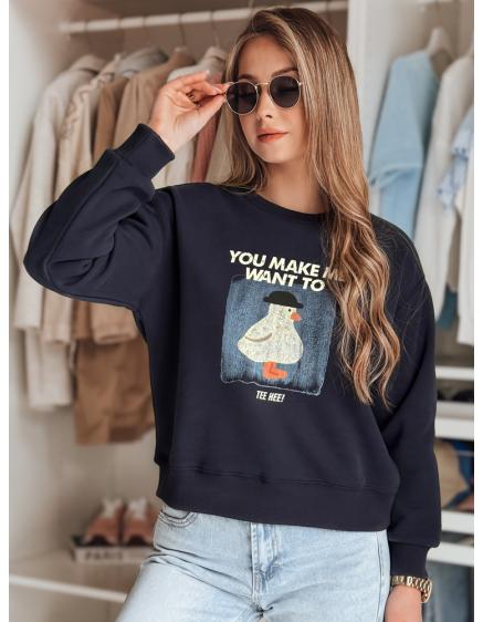 Dámska blúzka oversize s potlačou GOOSHY tmavomodrá