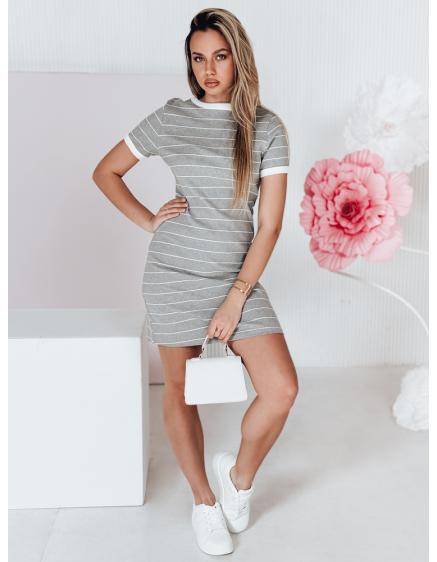 Dámske pruhované mini šaty FITLINES sivé