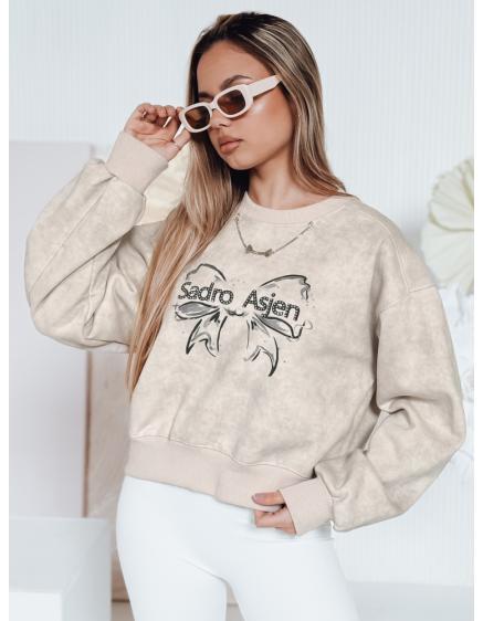 Dámska krátka mikina oversize s motívom tie-dye DENVIS svetlo šedá