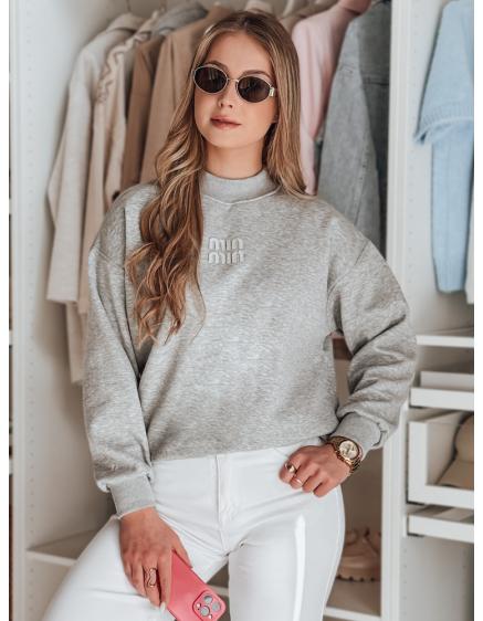 Dámska mikina oversize s nášivkou LOVASON šedá