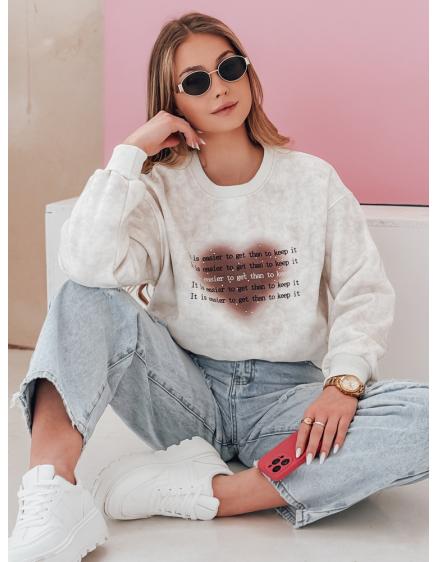Dámska oversize mikina tie-dye so srdcom DESSER šedá