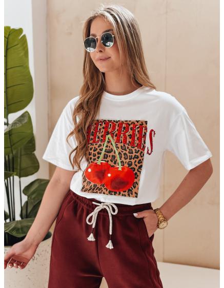 Dámské tričko oversize s třešničkou VISONKA bílá