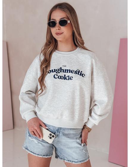 Dámska oversize mikina s potlačou COOKIES, svetlo šedá