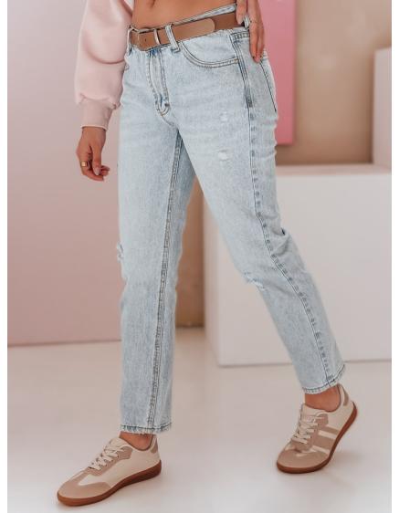 Dámske džínsové nohavice slim fit s opaskom SLIMLEN modrá