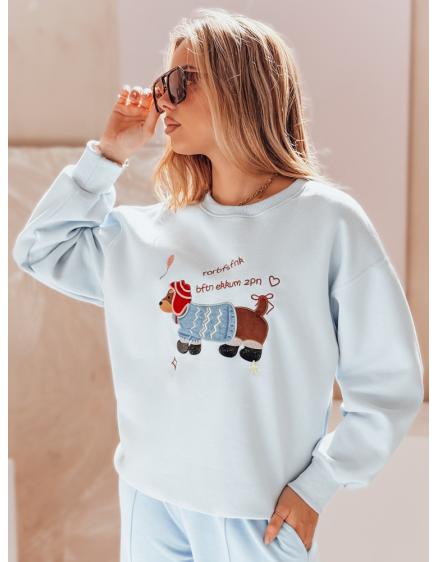 Dámska oversize mikina s výšivkou DOGSWEETY, modrá