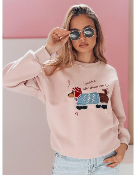 Dámska oversize mikina s výšivkou DOGSWEETY ružová