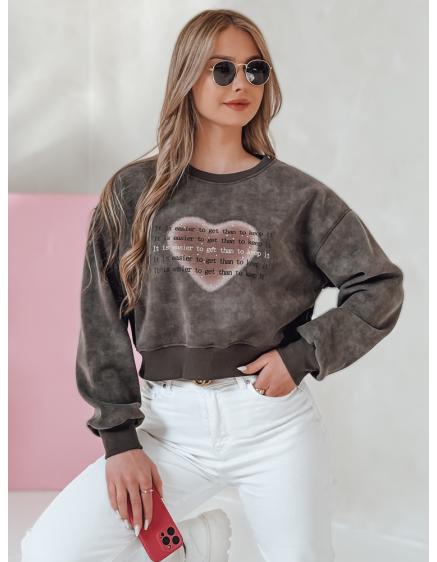 Dámska oversize mikina tie-dye so srdcom DESSER grafitová