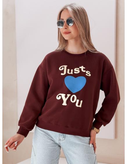 Dámska oversize mikina s potlačou FEELME vínová