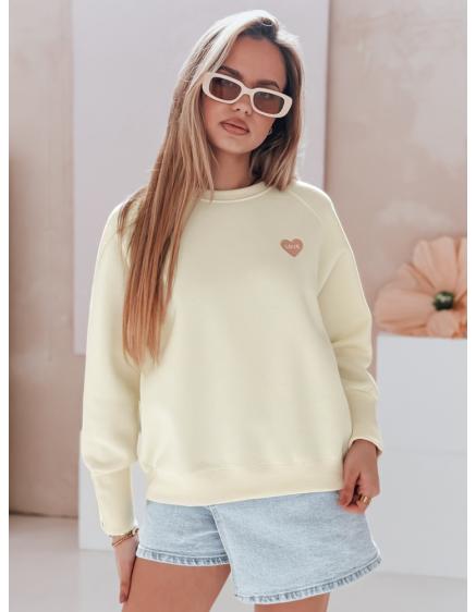 Dámska oversize mikina so srdiečkami LOVELISA maslová