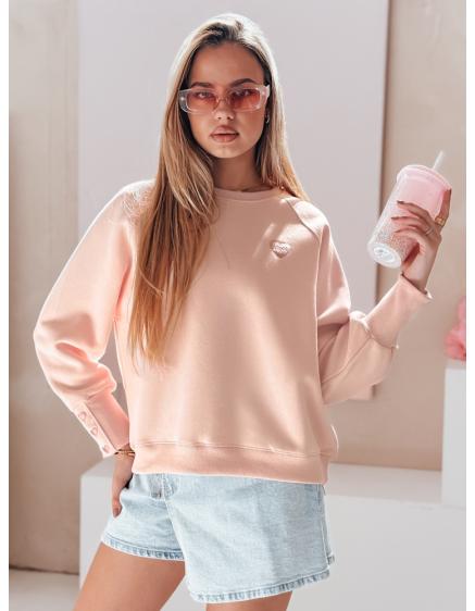 Dámska oversize mikina so srdiečkami LOVELISA ružová