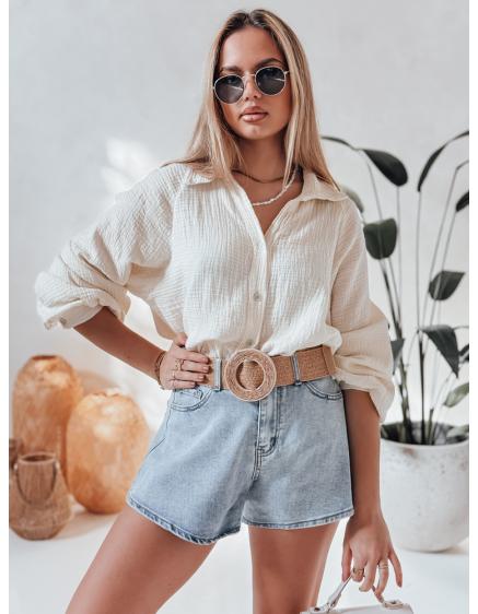 Dámská oversize mušelínová košile MUSLINEA krémová