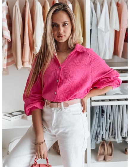 Dámská oversize mušelínová košile MUSLINEA fuchsiová