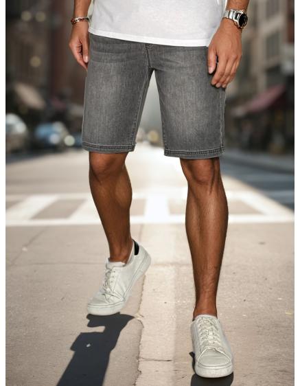 Pánské kraťasy denim look šedé