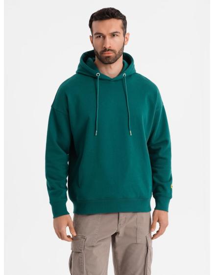Unisex pulóver zsebekkel és kapucnival - sötétzöld V17 OU-SNBC-0105