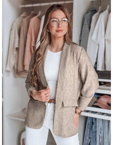 Dámske oversize sako SOFT LOVE tmavohnedé