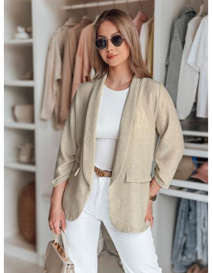 Dámske oversize sako SOFT LOVE svetlohnedé