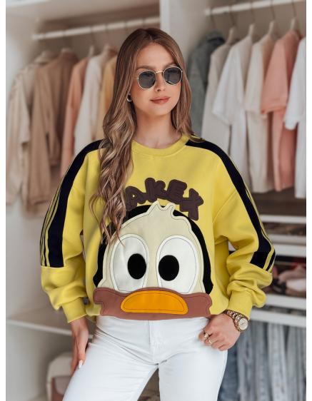 Dámska oversize mikina s nášivkami CUTE MAKEX žltá