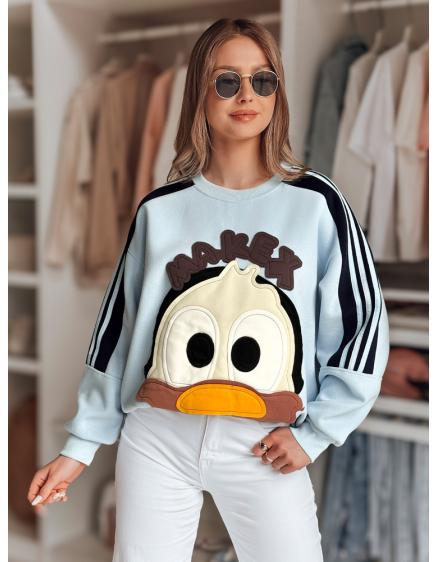 Dámska oversize mikina s nášivkami CUTE MAKEX modrá