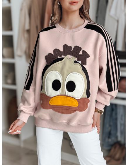 Dámska oversize mikina s nášivkami CUTE MAKEX ružová