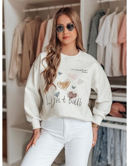 Dámska oversize mikina so srdiečkami PINKNOTE šedá